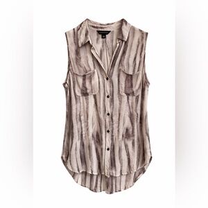 Rock & Republic Sleeveless gauzy button-down